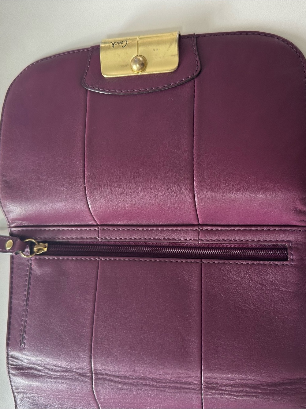 Coach Kristin Large Tri-Fold Wallet – Burgundy / Plum/ OBO - Picture 7 of 15